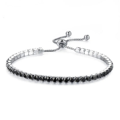 Silver Plated Bracelets Full Diamond Crystal Chain Fit pandora Rhinestone Bangle Bracelet Women Female Gift BR002