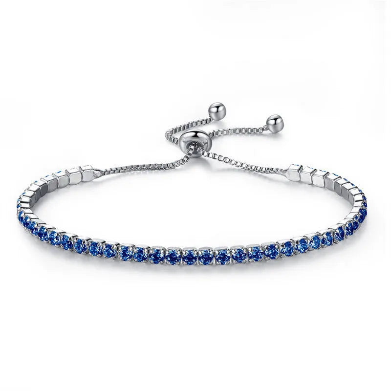 Silver Plated Bracelets Full Diamond Crystal Chain Fit pandora Rhinestone Bangle Bracelet Women Female Gift BR002