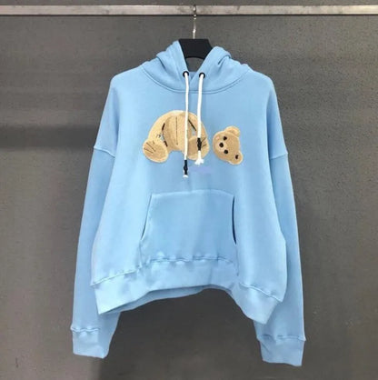 New Fashionable High Quality Hoodie Sweatshirt Worn Bear Sweatshirt Teddy Bear Fashion Loop Fabric Explosion Sweater Style Men's and Women's European Sizes S-XL