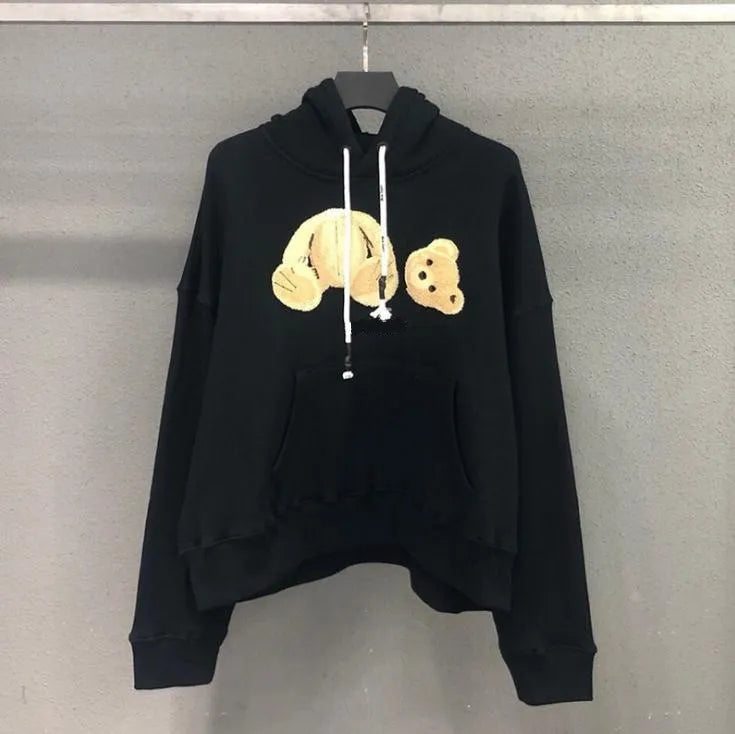 New Fashionable High Quality Hoodie Sweatshirt Worn Bear Sweatshirt Teddy Bear Fashion Loop Fabric Explosion Sweater Style Men's and Women's European Sizes S-XL