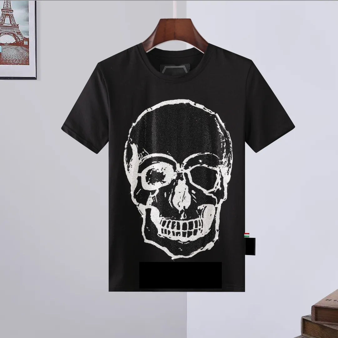 Phillip Plain PP designer Mens Skull Diamond t shirts Short sleeve Brand Spring and Summer high O-Neck Quality Skulls TShirt tees 041 01