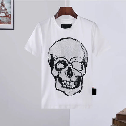 Phillip Plain PP designer Mens Skull Diamond t shirts Short sleeve Brand Spring and Summer high O-Neck Quality Skulls TShirt tees 041 01