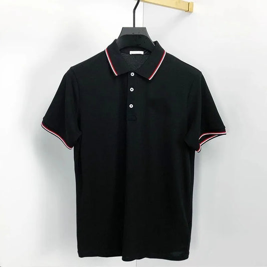 Men's polos classic letter embroidery striped pattern fashion tops men's polo shirts custom casual short sleeves M-3XL