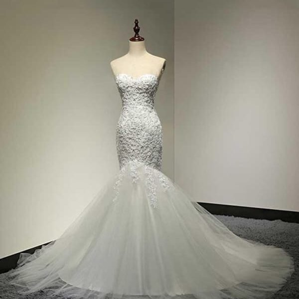 Fashion Sweetheart Mermaid Tulle Wedding Dresses