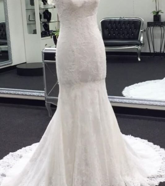 Illusion Cap Sleeve Lace Mermaid Wedding Dress