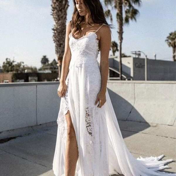 Lace White Boho Bohemian Wedding Dresses