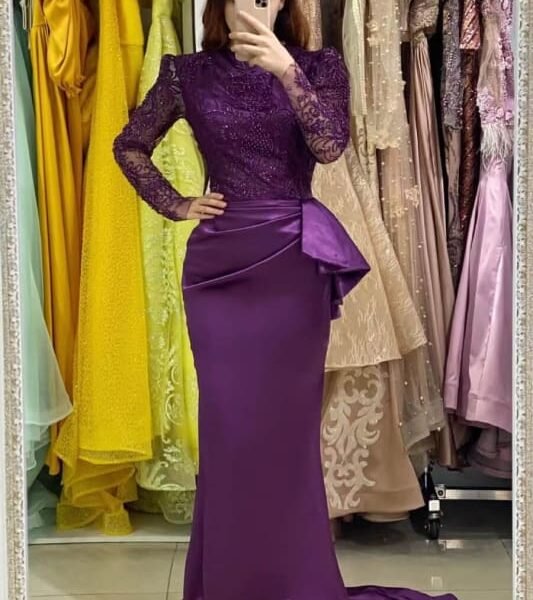 Long Sleeve Mermaid Prom Dress with Lace Appliqu¨¦s