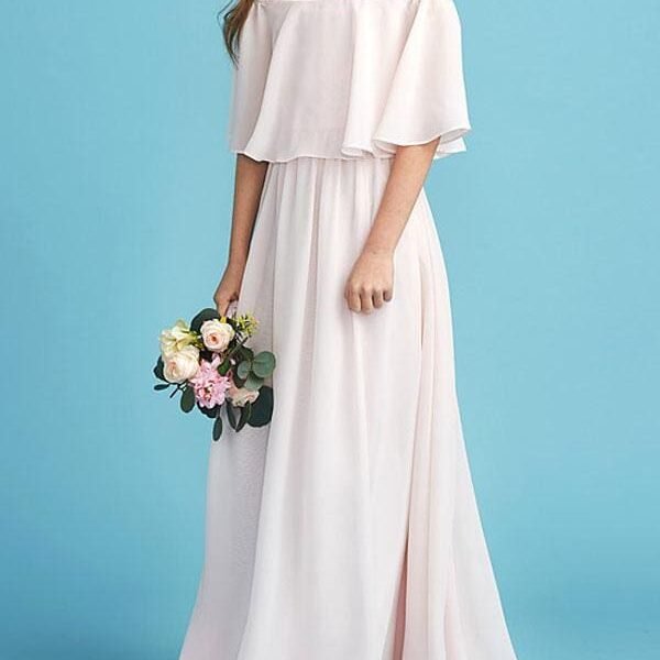 Lovely Bateau Neck Chiffon Sleeveless A Line Kids Party Dresses