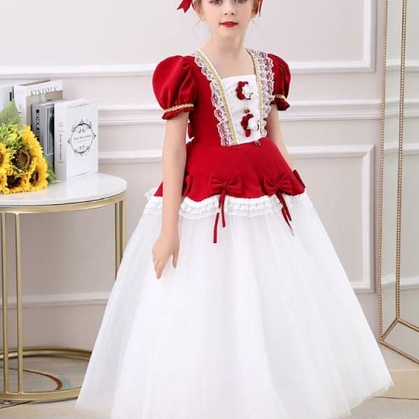 Red Short Sleeves Knee-Length A-Line Embroidered Formal Kids Pageant Dresses