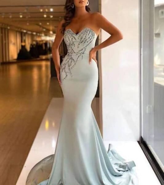 Sweetheart Beaded Mermaid Long Prom Dress