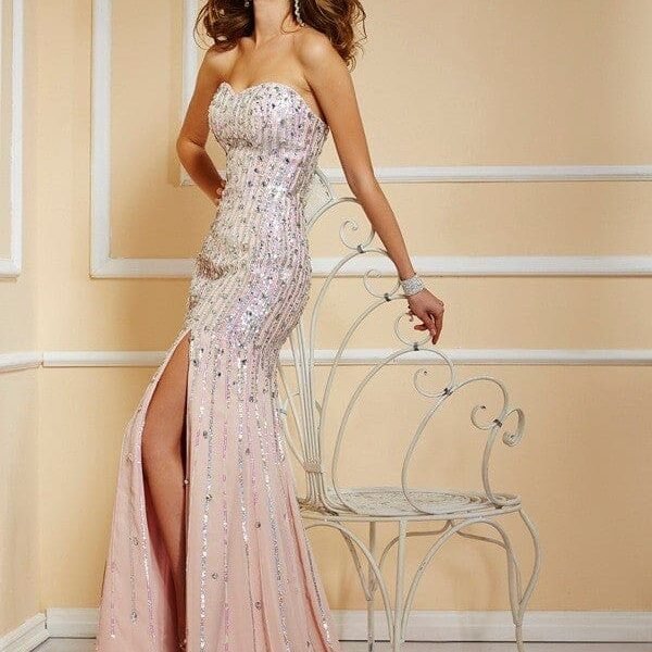 A-Line/Princess Beading Strapless Sleeveless Long Chiffon Dresses