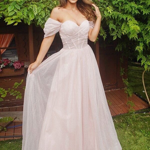 A-Line/Princess Off-the-Shoulder Ruched Sequins Formal Dress