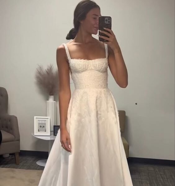 Elegant A Line Spaghetti Straps Long Satin White Prom Dresses Evening Dress C3000